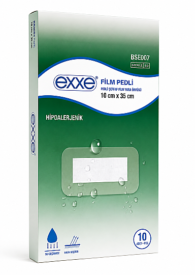 Exxe 10x35 cm Tekli Film Pedli Şeffaf Film Yara Örtüsü
