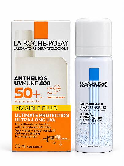 La Roche Posay Anthelios Uvmune 400 Invisible Fluid SPF50+ Yüz Güneş Kremi 50ML+Thermal Su 50 ml