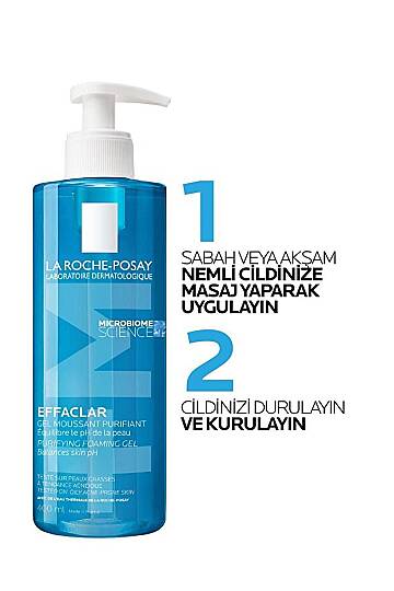 La Roche Posay Effaclar Jel Yağlı Ve Akneye Eğilimli Ciltler için Yüz Temizleme Jeli 400 ml