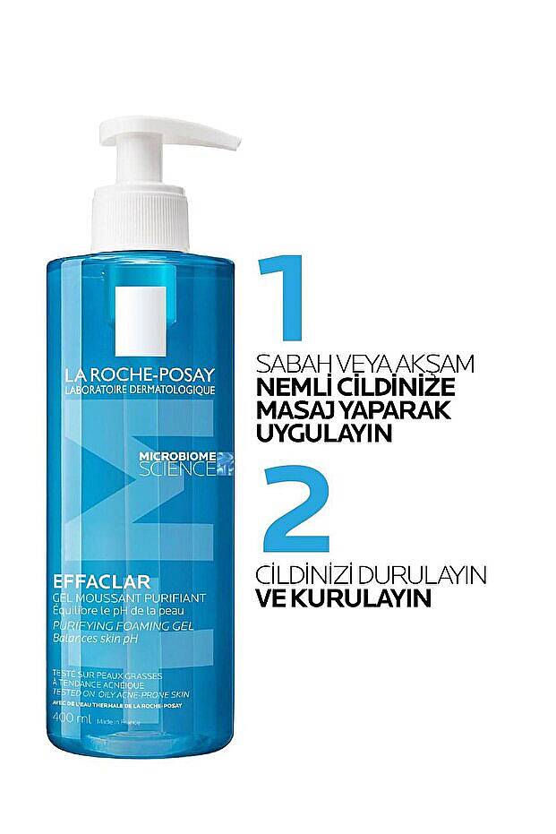 La Roche Posay Effaclar Jel Yağlı Ve Akneye Eğilimli Ciltler için Yüz Temizleme Jeli 400 ml - 1