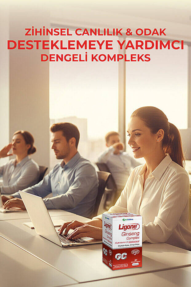 Ligone Ginseng Q10 Zerdeçal Multivitamin Multimineral 30 Kapsül - 2