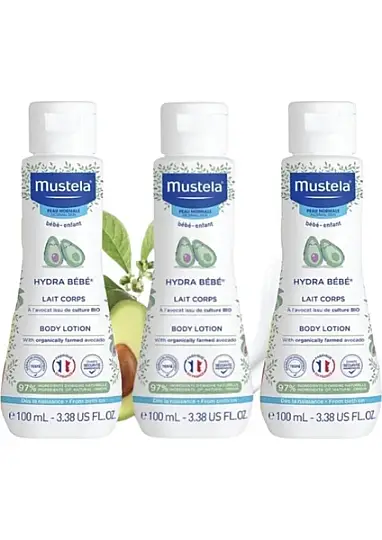 Mustela Hydra Bebe Vücut Losyonu 100 ml Mustela 3 Adet Çanta Boy