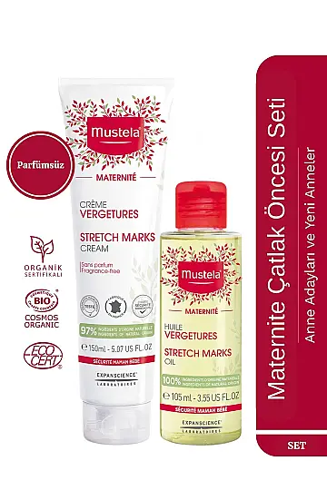 Mustela Maternité Anne Bakım Seti – Çatlak Oluşumunu Önlemeye Yardımcı Krem ve Yağ